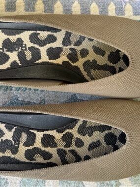 Rothy's Portobello Slip-On Mules Flats with Leopard Insole